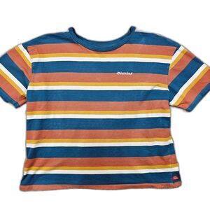 Zumies Dickies Tomboy Style Striped Shirt Blue Orange Yellow White Juniors Small